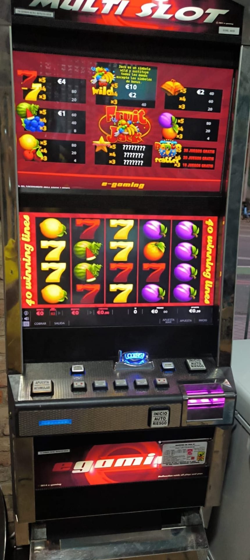 Máquina Multi Slot Fruit Jack